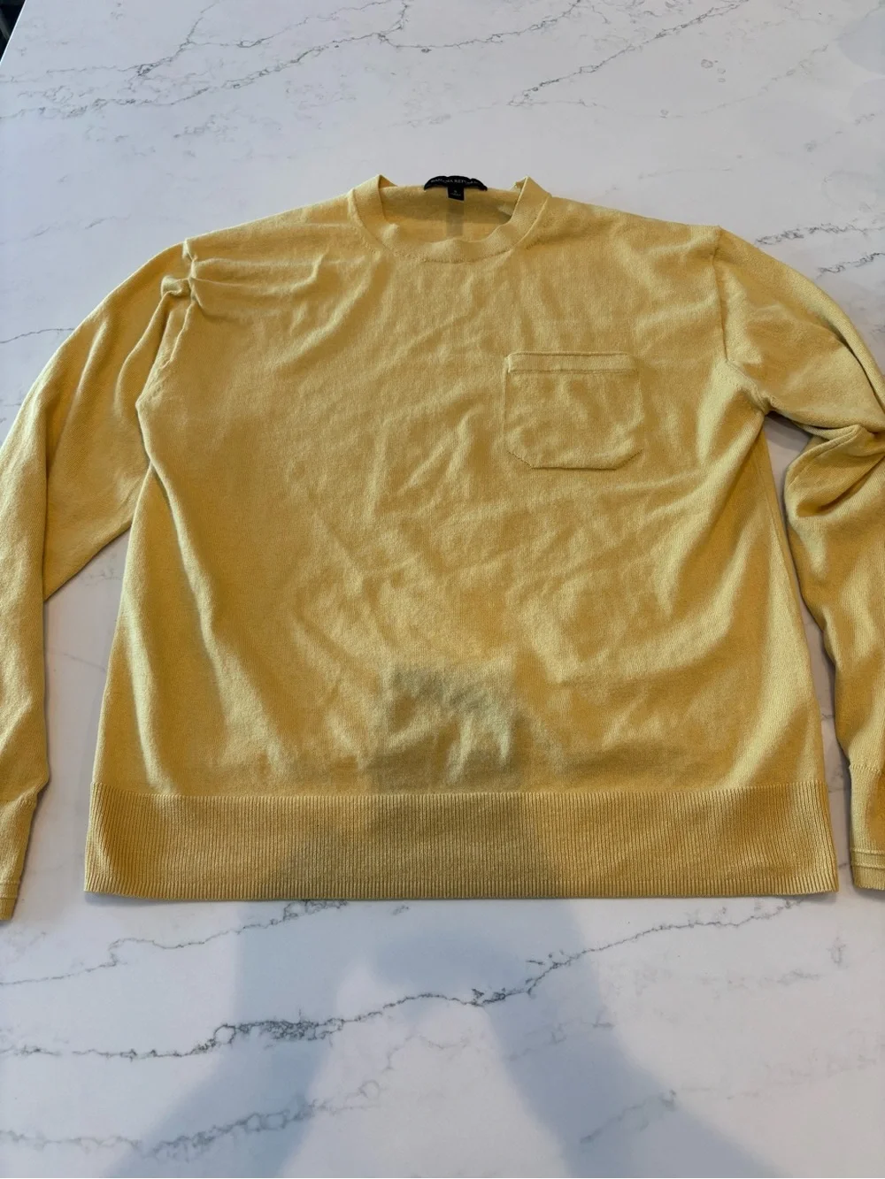 Banana Republic Men's Crewneck Pocket Sweater - Mustard Yellow